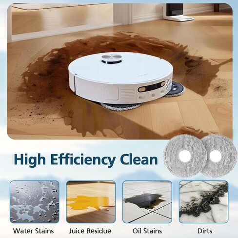 2-Pack Mop Pads for Dreame L40 Ultra/L10S Ultra/ L10S Ultra Gen2/X40 Ultra/L10s Pro Ultra Heat/L20 Ultra/ L10S Plus/X30 Ultra/X40 Master/L10 Ultra Robot Vacuum, Washable Microfiber Replacement Pads in Saudi Arabia