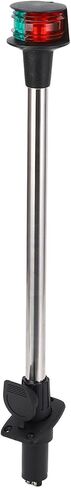 JAOCDOEN ثنائي اللون عمود إضاءة DC12 24V 18in قارب أضواء الملاحة الأحمر والأخضر ثنائي الألوان القوس ضوء مع المكونات القابلة للفصل في القاعدة in Kuwait