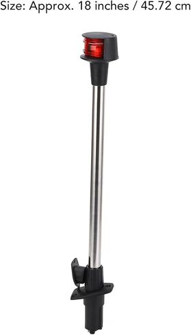 JAOCDOEN ثنائي اللون عمود إضاءة DC12 24V 18in قارب أضواء الملاحة الأحمر والأخضر ثنائي الألوان القوس ضوء مع المكونات القابلة للفصل في القاعدة in Kuwait