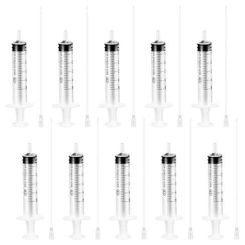 10Pcs 5ML/CC Premium Ink Syringe with Luer Lock and 5inch Tube Suitable for Fountain Pen Refill,Glue Application,Liquid Dispensing and Measuring, Pet Food Feeding,Refilling Ink Cartridges in Kuwait