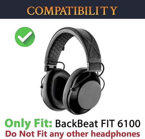 Soulwit Mesh Mesh Fabric Aypads for Plantronics Backbeat Fit 6100 (FIT6100) سماعات بلوتوث اللاسلكية ، وسائد منصات الأذن مع رغوة عزل الضوضاء ، وسمك إضافي - قم بتناسب 6100 MF أسود in Kuwait
