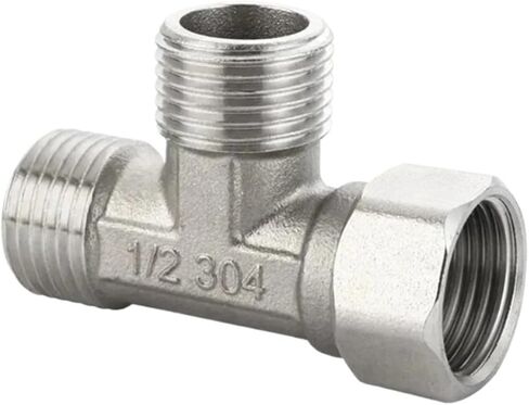 G1/2 3 طريقة T-محول الحمام دش صنبور المياه الفاصل دش ومرحاض صمام رذاذ فوهة محول الفولاذ المقاوم للصدأ in Kuwait