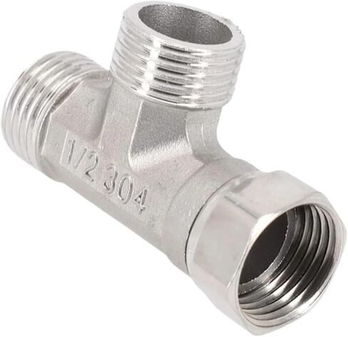 G1/2 3 طريقة T-محول الحمام دش صنبور المياه الفاصل دش ومرحاض صمام رذاذ فوهة محول الفولاذ المقاوم للصدأ in Kuwait