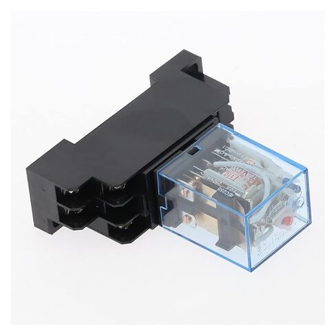 220/240 فولت التيار المتناوب 10A 8PIN لفائف الطاقة التقوية DPDT LY2NJ HH62P HHC68A-2Z مع قاعدة المقبس (تيار مستمر 12 فولت) in Saudi Arabia