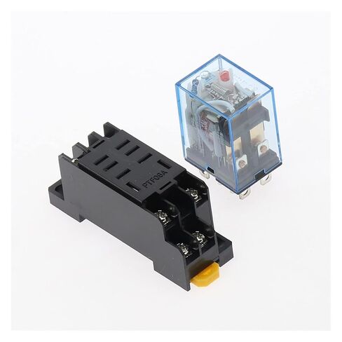 220/240 فولت التيار المتناوب 10A 8PIN لفائف الطاقة التقوية DPDT LY2NJ HH62P HHC68A-2Z مع قاعدة المقبس (تيار مستمر 12 فولت) in Saudi Arabia