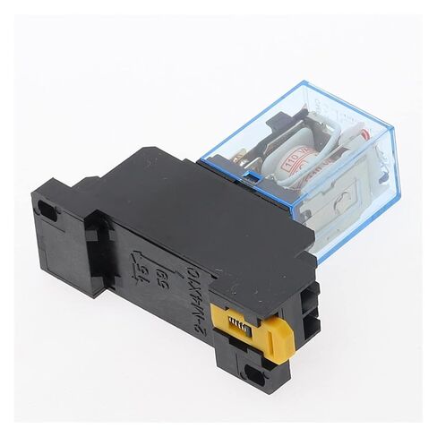 220/240 فولت التيار المتناوب 10A 8PIN لفائف الطاقة التقوية DPDT LY2NJ HH62P HHC68A-2Z مع قاعدة المقبس (تيار مستمر 12 فولت) in Saudi Arabia