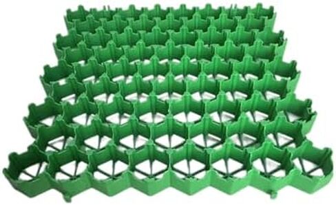 حصائر شبكية لممر الحصى البلاستيكية للتعزيز، 4 شبكات = 1 متر مربع (50 × 50 سم أخضر، ارتفاع 4 سم) - قواعد ألواح رصف متينة للممرات والممرات (مجموعة من 8) in Kuwait