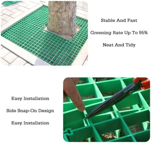 Heavy Duty Lawn Grating - 12 Pieces Gravel Ground Grid for Turf Grass Parking, Drainage Mat, Grass Protection Grids, Durable Car Parking Solution (Color 1, 25mm) in Kuwait