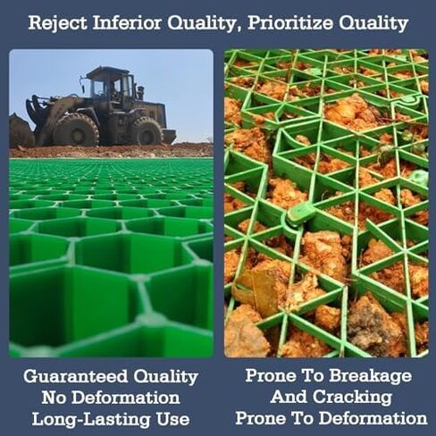 Green Plastic Gravel Driveway Grid - 4 Grids (50x50cm), 1m² Paving Slab Base for Pathway Reinforcement - Durable Grass Road Support (8 Pieces) in Kuwait