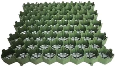 Plastic Driveway Grids - 16 Pieces Green Paving Slab Mat for Walkways, Garden Landscaping, and Parking Lots - 4 Grids = 1m², Durable and Easy to Install in Kuwait