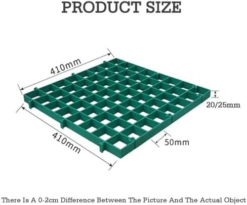 Heavy Duty Lawn Grating Grids - 12 Pieces Gravel Ground Grid for Turf Grass, Car Parking, Drainage Mat & Lawn Path Protector (Color 1, 25mm) in Kuwait
