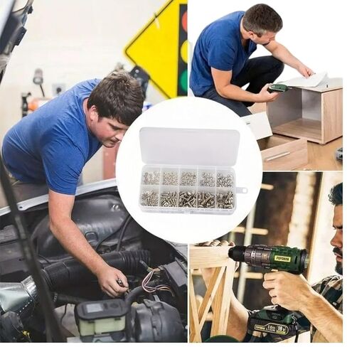 320pcs Screw Assortment Kit S304 Stainless M2-M5 Metric Screws Nuts Bolts Organizer Box for Electronics Repair and DIY, Silvery in Saudi Arabia