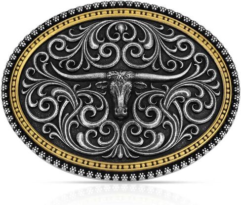 Montana Silversmiths Branded Legacy Longhorn Oval Western Belt Buckle in Kuwait