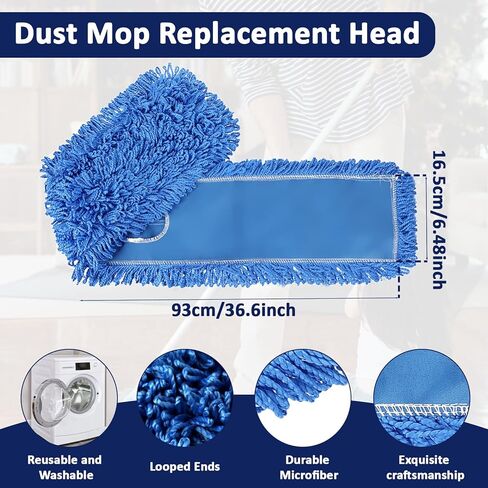 3 Pack 36 Inch Dust Mop Replacement Head Washable Medium Microfiber Mop Head for Commercial and Residential Use in Saudi Arabia