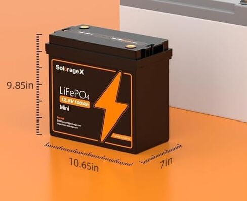 12V 100AH ​​MINI LIFEPO4 Lithium Battery ، 100A BMS مع حماية منخفضة من درجة الحرارة ، كحد أقصى 1200 واط ، 5000 دورات عميقة ، مثالية للربع ، الطاقة الشمسية ، القارب ، البحرية ، المحرك المتصيد in Kuwait