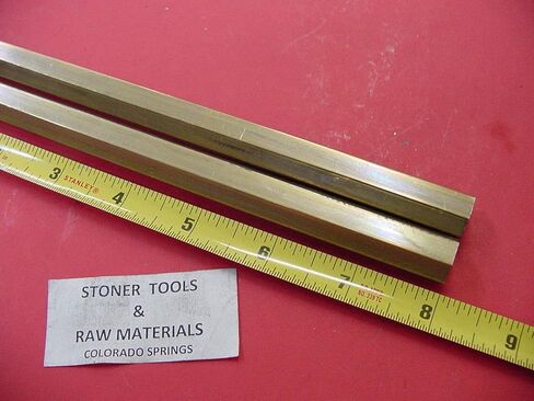 2 Pieces 1/2" C360 BRASS HEX BAR 8" long New Lathe Bar Stock .50" 1/2 Hard in Saudi Arabia
