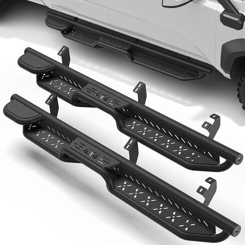 تشغيل لوحات CREW CAB 2 درج خطوة جانبية متوافقة مع مركبة 2005-2023 Toyota Tacoma Crew Max مع (4 أبواب فقط) مسحوق القضبان الصلب الكربونية المطلية بالمسحوق خطوة Nerf Bars in Kuwait