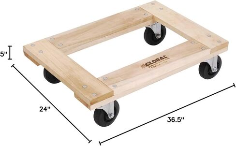Global Industrial Hardwood Dolly - Open Deck, 36 x 24, 1000 Lb. Capacity in Kuwait