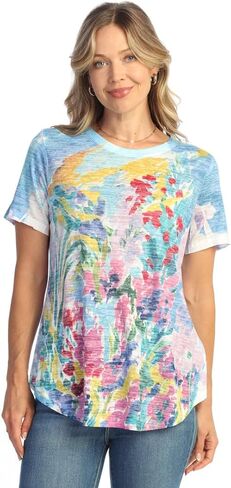 Jess & Jane Burnout Short-Sleeve Top - AJ4 in Kuwait