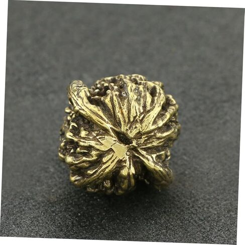 PLAFOPE مقبض الجوز النحاسي القديم قطعة لعب صلبة كبيرة مادة تسلية لتخفيف التوتر وممارسة الأصابع للديكور ودعائم الصور in Kuwait