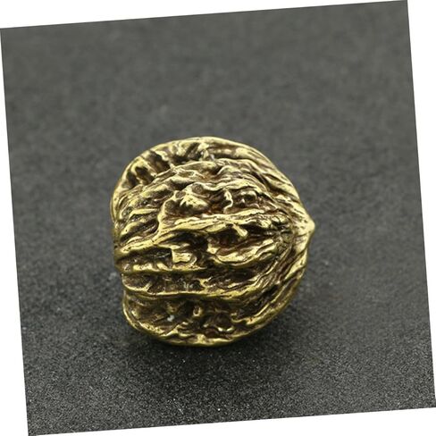 PLAFOPE مقبض الجوز النحاسي القديم قطعة لعب صلبة كبيرة مادة تسلية لتخفيف التوتر وممارسة الأصابع للديكور ودعائم الصور in Kuwait