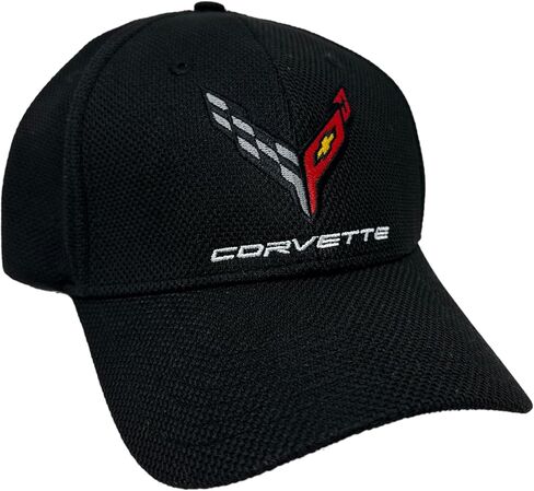 C4 Corvette Embroidered Stretch Fit Hat - Chevrolet Automotive Racing Cap Black in Saudi Arabia