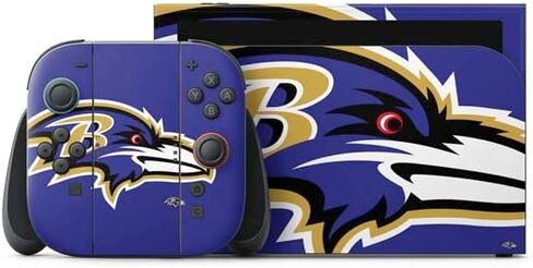Skinit Decal Gaming Skin Compatible with Nintendo Switch 2 (2025) with Joy-Con - Officially Licensed NFL Baltimore Ravens Double Vision Design in Saudi Arabia