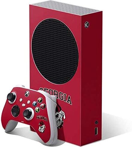 ملصق Skinit المخصص للألعاب متوافق مع حزمة Xbox Series S - تصميم جيرسي أسود مرخص رسميًا من جامعة جورجيا in Kuwait