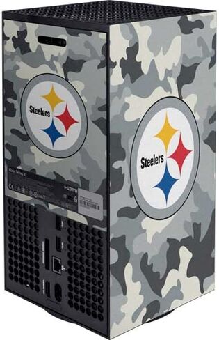 ملصق Skinit المخصص للألعاب متوافق مع حزمة Xbox Series X - تصميم مموه مرخص رسميًا من NFL Pittsburgh Steelers in Kuwait
