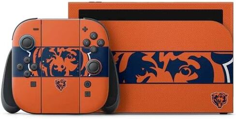 غلاف Skinit المخصص للألعاب متوافق مع Nintendo Switch 2 (2025) مع Joy-Con - تصميم NFL Chicago Bears Double Vision المرخص رسميًا in Kuwait