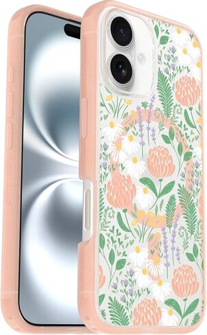 Otterbox iPhone 16 (فقط) - Symmetry Clear Series+ Case - Cherry Tomato (Firecracker) - يستقر إلى Magsafe - الحواف المرفوعة للغاية - حماية الكاميرا والشاشة. in Saudi Arabia