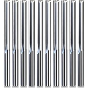 LYZYSNEJ 10 قطع لقمة توجيه CNC قاطعة طحن مستقيمة 3.175/4/5/6/8/10 مم مطحنة نهاية بفتحة مستقيمة ﻿2 مزامير فتحة مستقيمة لقم توجيه للخشب MDF الأكريليك (3.175x2.5x12x38L) in Kuwait