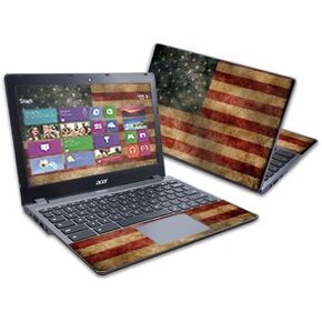 غلاف MightySkins متوافق مع Acer C720 Chromebook مقاس 11.6 بوصة غلاف ملصق ملتف بعلم عتيق in Kuwait