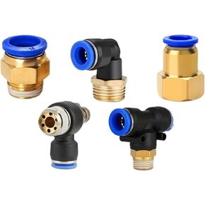 Pneumatic Air Connector Fitting SL 4 6 8 10 12mm Thread M5 3/4 Inch 1 2 Way Hose Fittings Pipe Quick Connectors 5Pcs(OD4mm-M5) in Kuwait