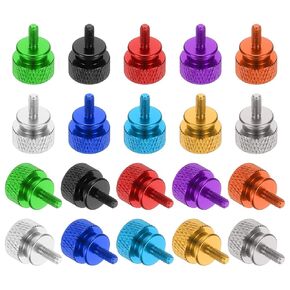 MECCANIXITY 10 Pcs M3x7mm Knurled Thumb Screw Computer Case Threaded Hand Tighten Screws Aluminum Alloy for PC Case, Green/Black/Red/Purple/Orange/Silver/Deep Blue/Light Blue/Gold/Gray in Saudi Arabia