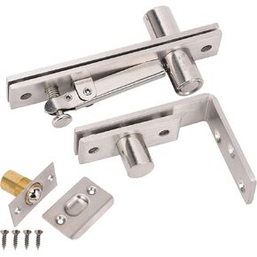 Heavy Duty Stainless Steel Pivot Hinge, 180 Degree Rotation, Thickened Construction, Adjustable Design,Suitable for Various Doors, Aluminum Finish, with Heavy Load Bearing in Saudi Arabia