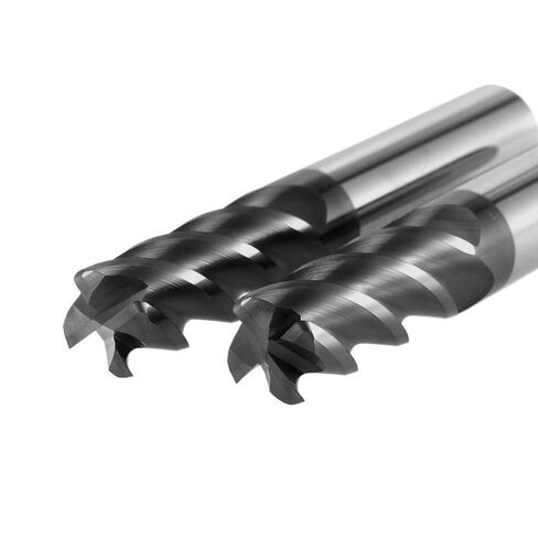 قطعة واحدة من لقمة مطحنة نصف قطر زاوية كربيد HRC66، 4 مزامير 4-12 مم عرقوب كربيد التنجستن R Bull الأنف قاطعة الطحن لسبائك الفولاذ والفولاذ المقاوم للصدأ والحديد الزهر والألومنيوم (5 قطع، 12R1xD12x75) in Kuwait