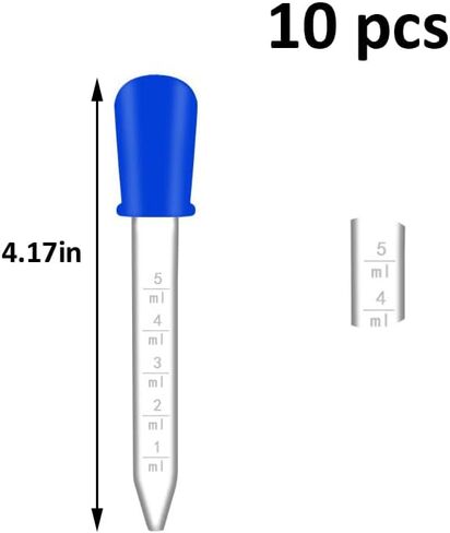 Hofull 10-Pack 5ml Silicone Droppers - 10 Colors Graduated Pipettes for Candy Mold, Kitchen Oil & Science Experiments in Kuwait