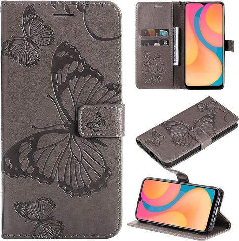 حقيبة محفظة XYX لـ Galaxy J2 Core ، [3D Butterfly Flower] PU Leather Folio Case مع غطاء واقي إغلاق مغناطيسي لـ Samsung Galaxy J2 Core/J2 Dash/J2 Pure/J2 2019 (الأزرق) in Kuwait