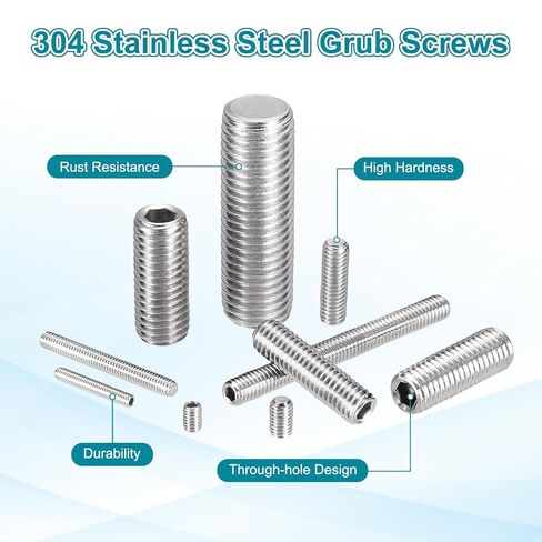 MECCANIXITY 4 Pcs M8-1.25 x 80mm Grub Screws, 304 Stainless Steel Cup Point Allen Head Screws Internal Hex Socket Drive for Bathroom Fixtures Repair Furniture DIY Project in Saudi Arabia