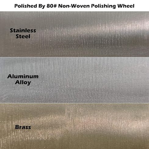 4PC 6 Inch x 2 Section Satin Non Woven Abrasive Polishing Wheel Kit for Bench Grinder, 3/8 Inch Arbor Hole, Includes Each 1PC 80#, 120#, 180# and 320# in Saudi Arabia