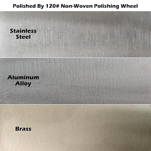 4PC 6 Inch x 2 Section Satin Non Woven Abrasive Polishing Wheel Kit for Bench Grinder, 3/8 Inch Arbor Hole, Includes Each 1PC 80#, 120#, 180# and 320# in Saudi Arabia