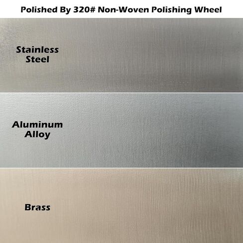 4PC 6 Inch x 2 Section Satin Non Woven Abrasive Polishing Wheel Kit for Bench Grinder, 3/8 Inch Arbor Hole, Includes Each 1PC 80#, 120#, 180# and 320# in Saudi Arabia