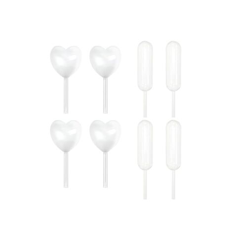 SQXBK 100PCS 4ml Strip and Heart Shaped Transparent Cupcake Pipettes Suitable for Chocolate Ice Cream Kitchen Supplies Holiday Decorations in Saudi Arabia