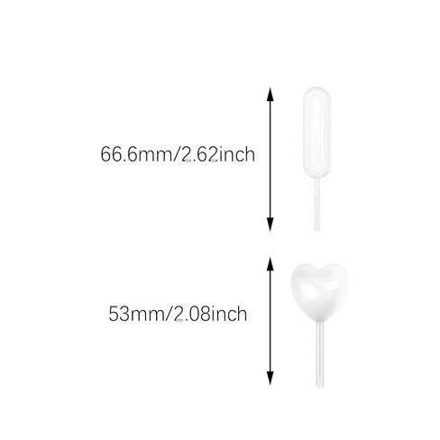 SQXBK 100PCS 4ml Strip and Heart Shaped Transparent Cupcake Pipettes Suitable for Chocolate Ice Cream Kitchen Supplies Holiday Decorations in Saudi Arabia