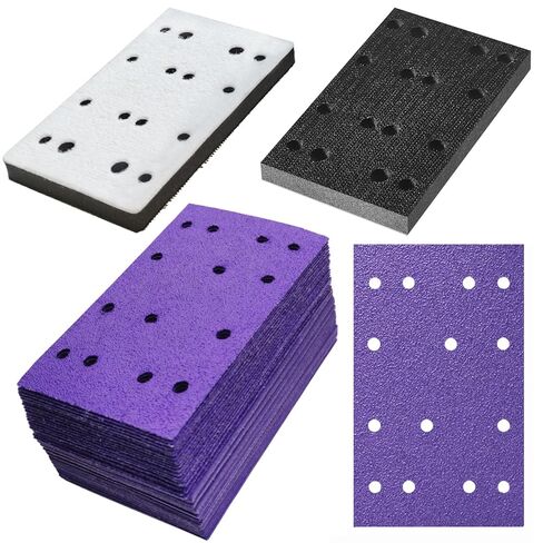 3 "× 5" 40pcs صفائح الصنفرة و 2pcs واجهة الصنفرة تناسب RTS 400 REQ Sander Heavy Duty Hook & Loop Film for Sanders -FSSP42 in Kuwait