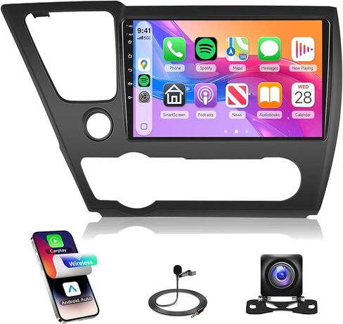 4G 64G 8 Core Android 13 راديو السيارة ستيريو لهوندا سيفيك 2013-2017 Carplay اللاسلكي، Rimoody 9 بوصة تعمل باللمس GPS 4G-WiFi Bluetooth FM DSP-36 Mirror Link 59-UI Themes كاميرا احتياطية in Saudi Arabia