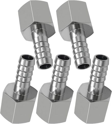 Fitvell 5 قطعة تركيبات خرطوم من الفولاذ المقاوم للصدأ 3/8 بوصة خرطوم بارب × 1/4 بوصة NPT محول أنثي in Saudi Arabia