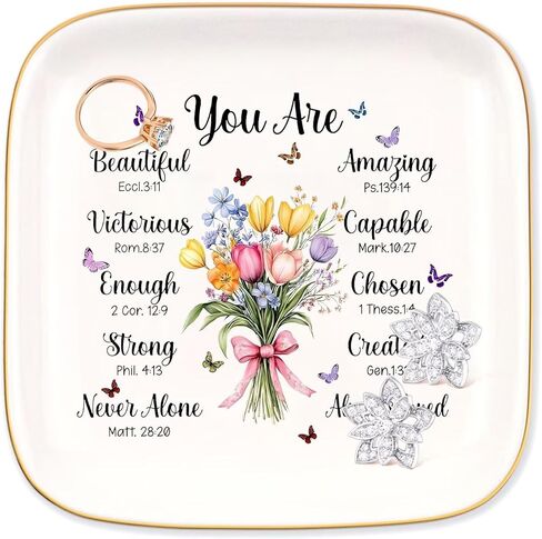 Gifts for Mom from Daughter Ceramic Jewelry Dish Ring Trinket Tray - Remember I Love You Mom, Best Mother's Day Gifts for Mom, Unique Mother Gifts for Birthday, Valentine's Day, Christmas in Kuwait