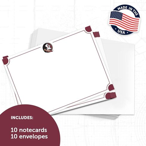 Desert Cactus Florida State University 10 Pack Notecards Stationery Cardstock Seminoles FSU Includes Envelopes Memo Party Thank You (Notecard 4a) in Saudi Arabia